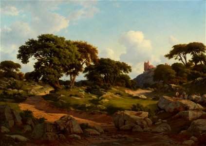 George Emil Libert - Landscape with a Ruined Castle, Hammershus on the Island Bornholm - NM 3862 - Nationalmuseum