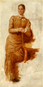 George Frederic Watts (1817-1904) - Study of a Lady Leaning on a Chair - 1530114 - National Trust
