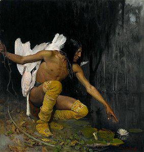 George de Forest Brush - The Indian and the Lily - 2010.83 - Crystal Bridges Museum of American Art