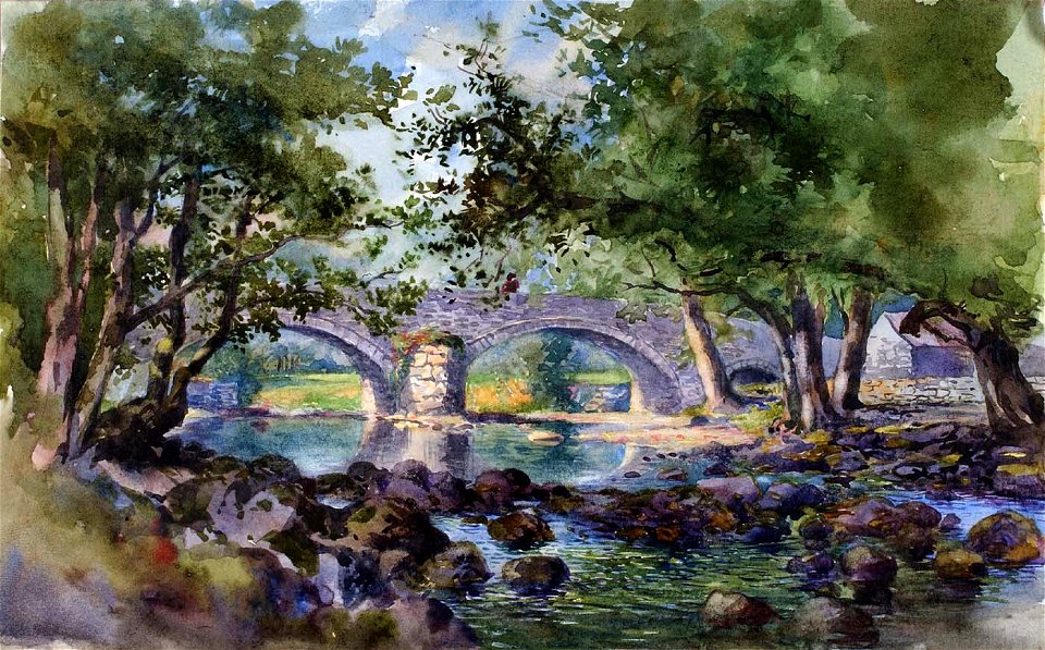 George Elbert Burr - Old Bridge near Bettws-y-Coed, North Wales - 1983.83.276 - Smithsonian American Art Museum