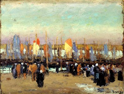 George Elmer Browne - Harbor Scene with Fishing Boats - 1981.147.1 - Smithsonian American Art Museum