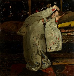 George Hendrik Breitner - Meisje in witte kimono (Geesje Kwak)