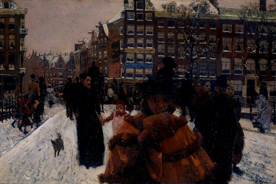George Hendrik Breitner - De Singelbrug bij de Paleisstraat te Amsterdam