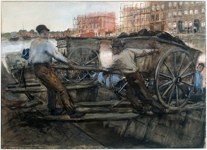 George Hendrik Breitner - Grondkruiers met karren