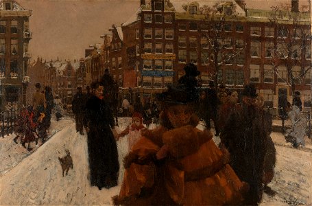 George Hendrik Breitner - The Singelbrug near the Paleisstraat in Amsterdam