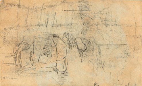George Hendrik Breitner - Schets van mensen op straat SK-A-3547