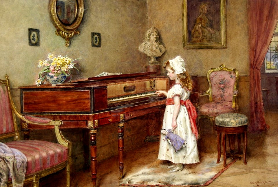 George Goodwin Kilburne Piano practice