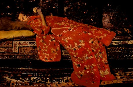 George Hendrik Breitner Girl in Red Kimono Geesje Kwak