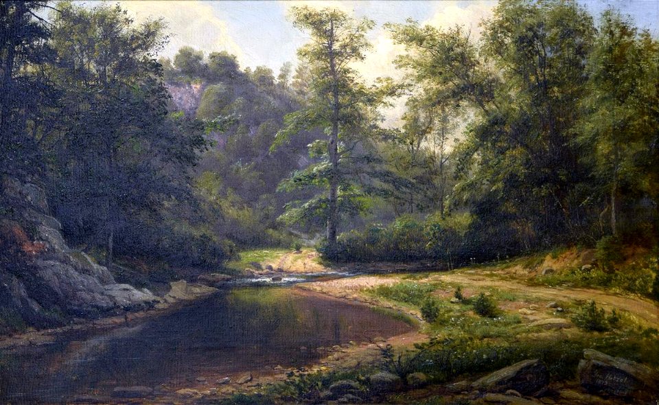 George Hetzel - Landscape, River Ford in Woods - 1921.200.1 - Reading Public Museum