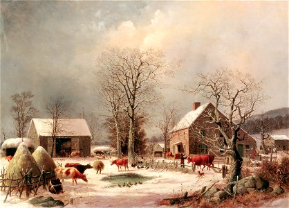 George Henry Durrie - Farmyard in Winter - Google Art Project