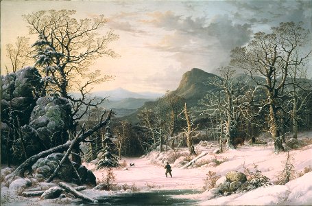 George Henry Durrie - Hunter in Winter Wood - Google Art Project