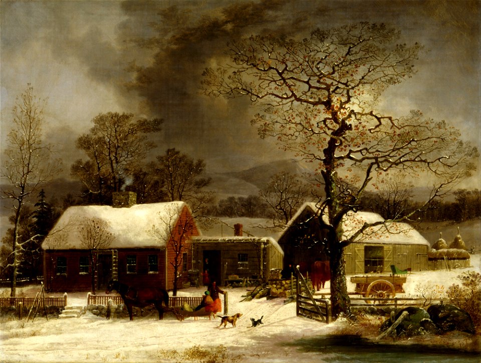 George Henry Durrie - Winter Scene in New Haven, Connecticut - Google Art Project