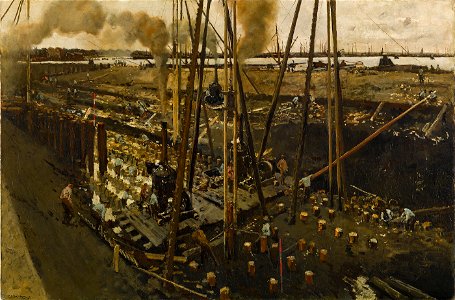 George Hendrik Breitner - Heiwerk in de Van Diemenstraat - SB 6343 - Amsterdam Museum