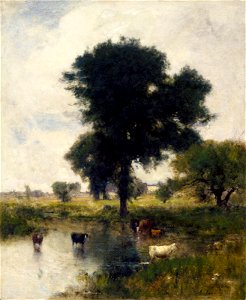 George Inness - Cattle in Pool (A Summer Landscape) - 99.180 - Museum of Fine Arts