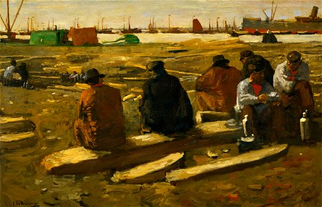 George Hendrik Breitner - Schafttijd in de bouwput aan de Van Diemenstraat te Amsterdam