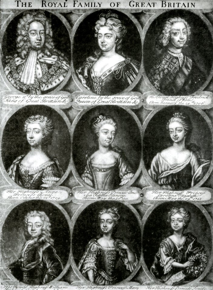 George II, Queen Caroline, and children