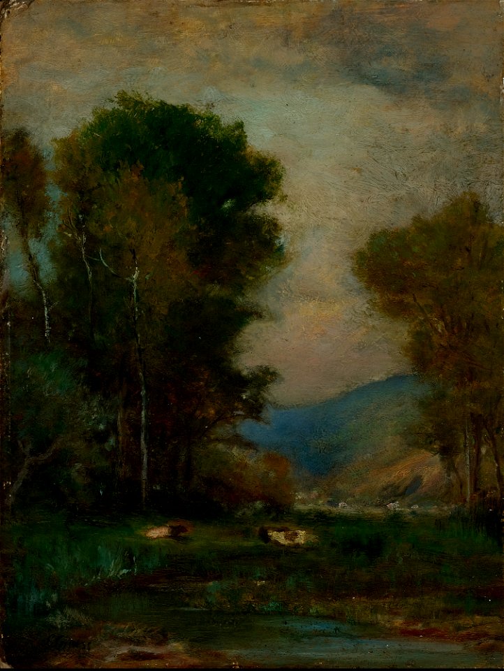 George Inness - Cows by a stream