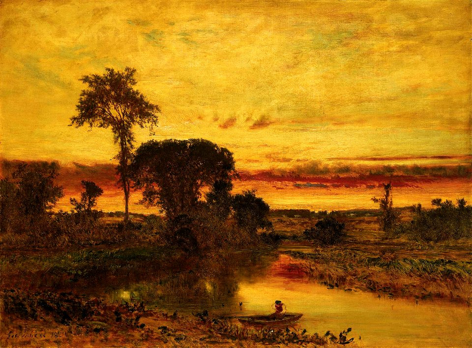 George Inness - Sunset Landscape, Medfield - 1990.160 - Museum of Fine Arts