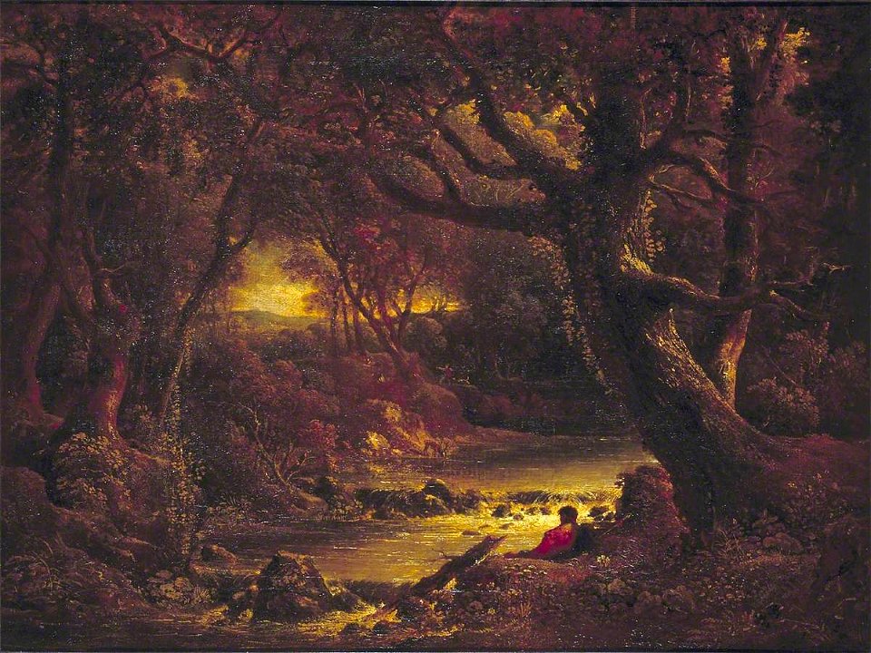 George Howland Beaumont (1753-1827) - Landscape, with Jacques and the Wounded Stag - NG119 - National Gallery