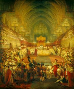 George Jones (1786-1869) - The Banquet at the Coronation of George IV - RCIN 404463 - Royal Collection. Free illustration for personal and commercial use.