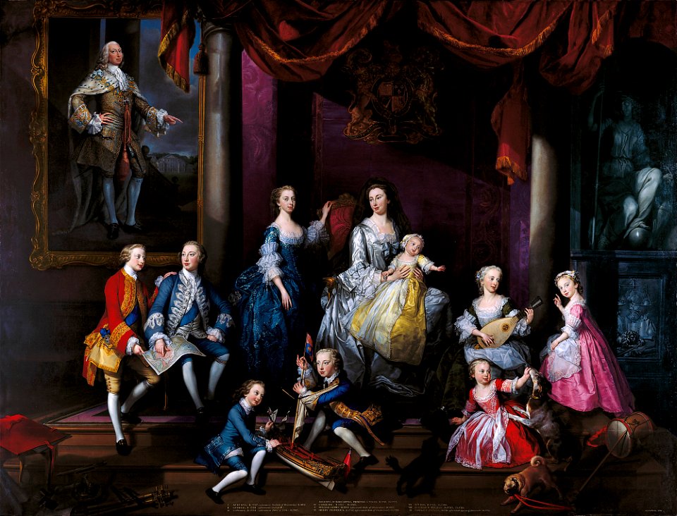 George Knapton (1698-1778) - The Family of Frederick, Prince of Wales - RCIN 405741 - Royal Collection