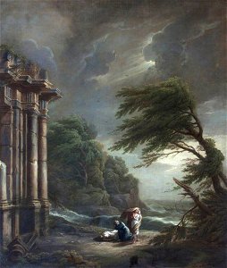 George Lambert (c.1700-1765) - Stormy Seashore with Ruined Temple, Shipwreck, and Figures - 800857 - National Trust