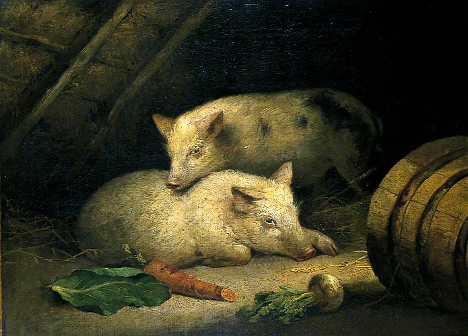 George Morland (1763-1804) - Pigs - 1887P956 - Birmingham Museums Trust