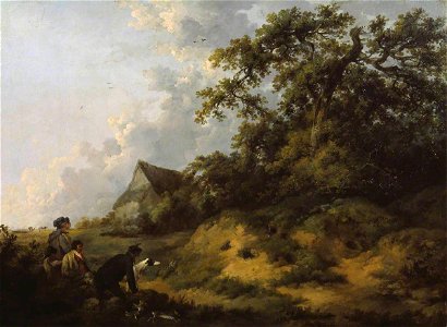 George Morland (1763-1804) - Rabbiting - N01497 - National Gallery. Free illustration for personal and commercial use.