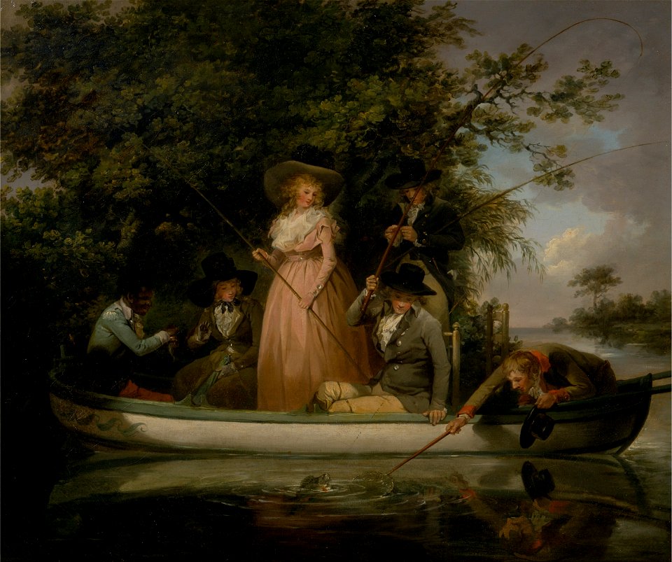 George Morland - A Party Angling - Google Art Project