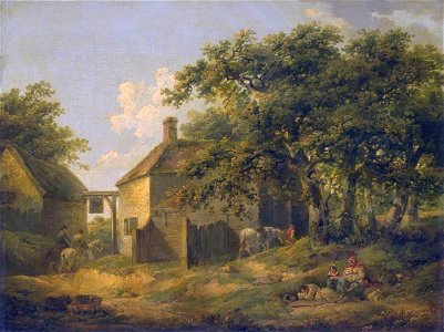 George Morland (1763-1804) - Roadside Inn - N02641 - National Gallery. Free illustration for personal and commercial use.