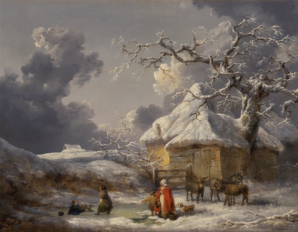 George Morland - Winter Landscape with Figures - Google Art Project
