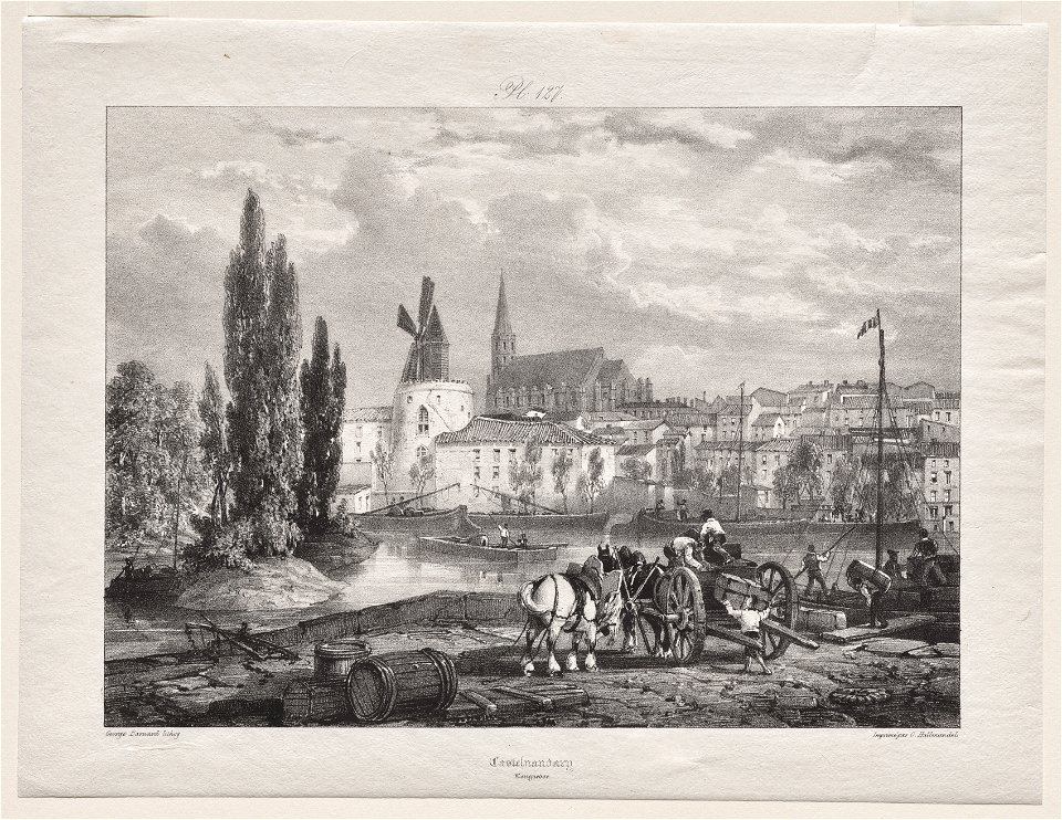 George N. Barnard (American, 1819-1902), Hullmandel - Voyages pittoresques et romantiques dans l'ancienne France (Languedoc II, part I), Castelnaudary - 2015.109 - Cleveland Museum of Art