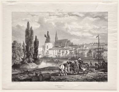 George N. Barnard (American, 1819-1902), Hullmandel - Voyages pittoresques et romantiques dans l'ancienne France (Languedoc II, part I), Castelnaudary - 2015.109 - Cleveland Museum of Art