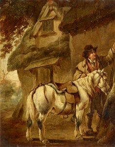 George Morland (1763-1804) (style of) - Man with a Pony outside a Cottage - 515723.5 - National Trust