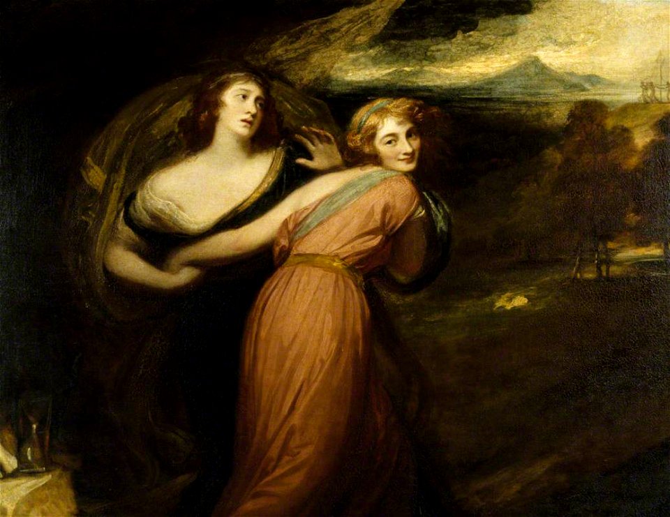 George Romney (1734-1802) - Mirth and Melancholy (Miss Wallis, Later Mrs James Campbell) - 486161 - National Trust