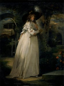 George Morland - Portrait of a Girl in a Garden - Google Art Project. Free illustration for personal and commercial use.