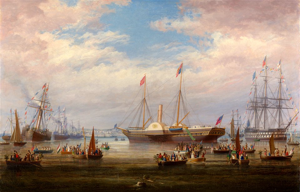 George Mounsey Wheatley Atkinson (1806-84) - Queen Victoria's Arrival in Cork Harbour, 3 August 1849. - RCIN 407118 - Royal Collection
