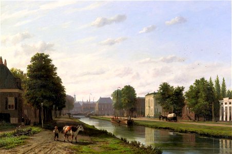 G.L. Kiers - Zicht op de Vaart in Assen (1862)