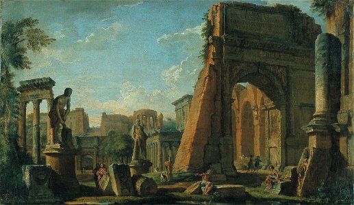G.P. Pannini - Capriccio met architecturale motieven van het Forum Romanum - NK2267 - Museum Boijmans Van Beuningen