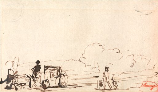 George Romney - Carriage on Country Road - Google Art Project