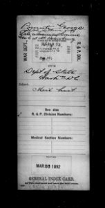 George Pomutz - Pension Card - 1892-03-26