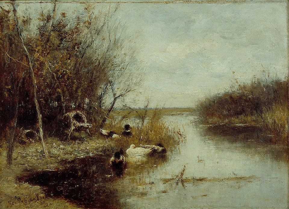 G.J.H. Poggenbeek - Kreekje met eendjes - AB9304 - Cultural Heritage Agency of the Netherlands Art Collection
