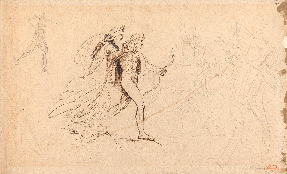 George Romney - Apollo and Diana for The Destruction of Niobe's Children - Google Art Project