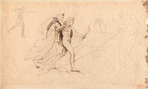 George Romney - Apollo and Diana for The Destruction of Niobe's Children - Google Art Project