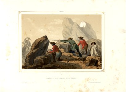 Gabas - Chasse de vautours au Pic d'Ossau - Fonds Ancely - B315556101 A MONTAUT 022