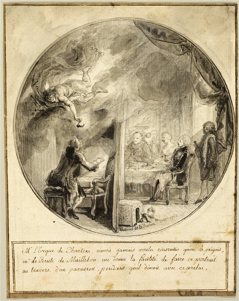 Gabriel de Saint-Aubin Executing the Portrait of the Bishop of Chartres – Art Institute of Chicago