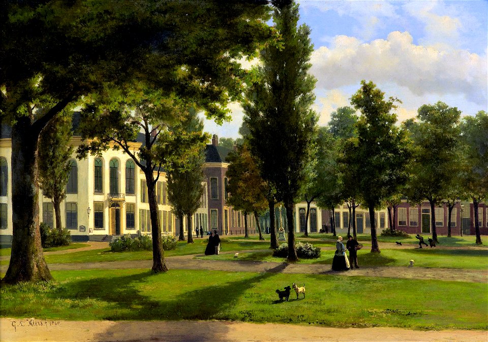 G.L. Kiers - Zicht op de Brink in Assen (1860)