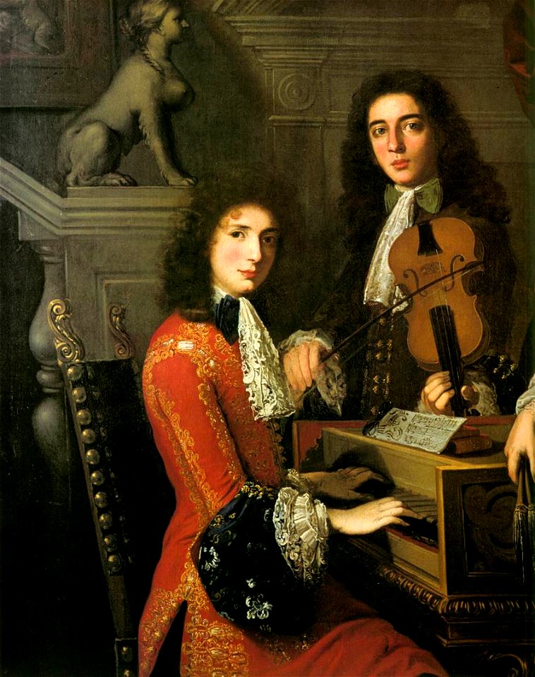 Anton Domenico Gabbiani - Portrait of Three Musicians of the Medici Court (detail) - WGA08361
