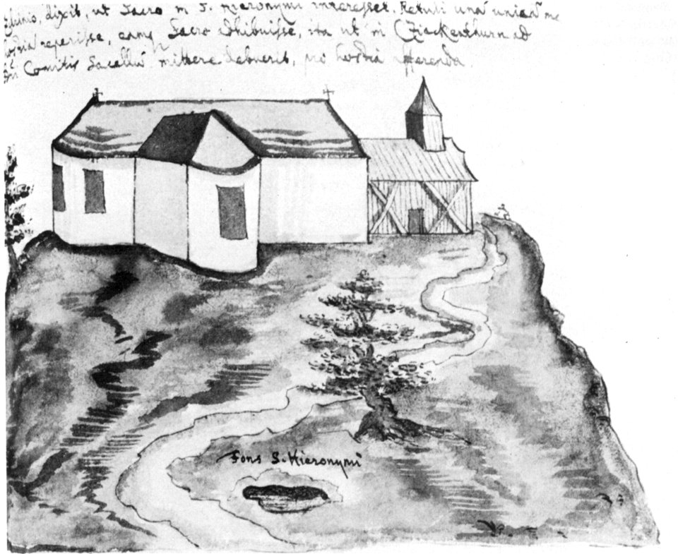 Gabriel Bucelin Stridon Kapelle und Quelle des hl Hieronymus 1644