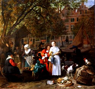 Gabriel Metsu - Le marché aux herbes (detail)